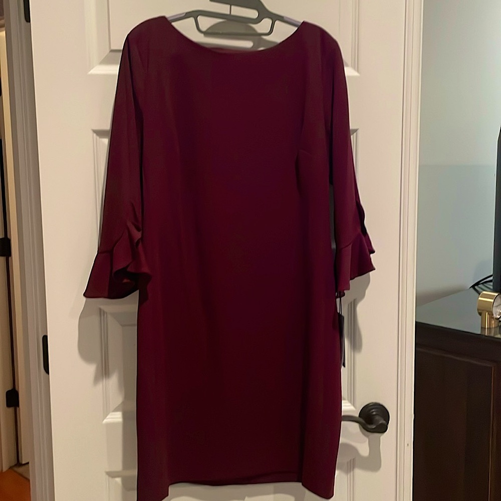 Burgundy / Wine colored long sleeve cocktail dress. New w/ tags.